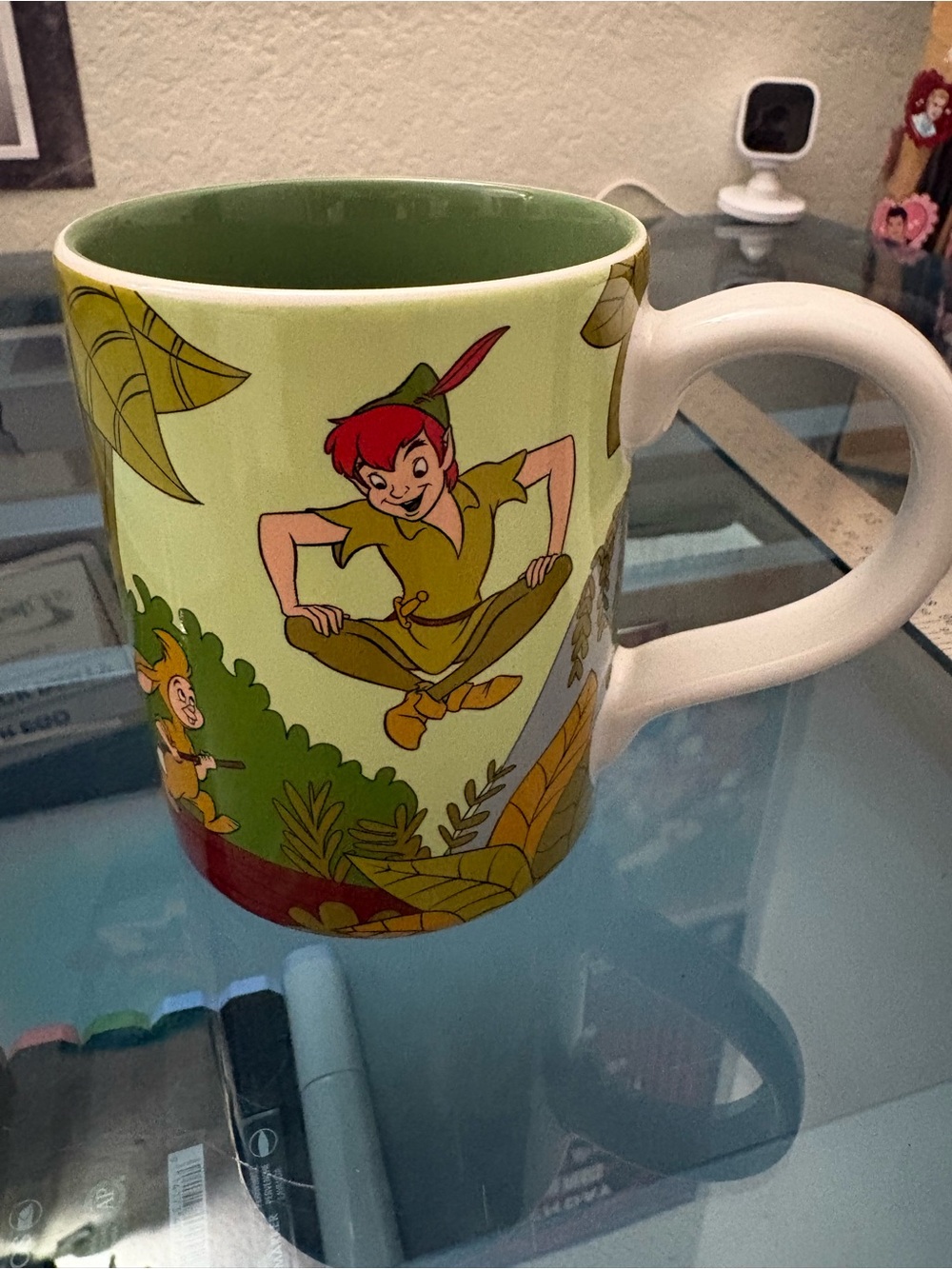 Disney Peter Pan Illustrated Green and Red Ceramic Mug